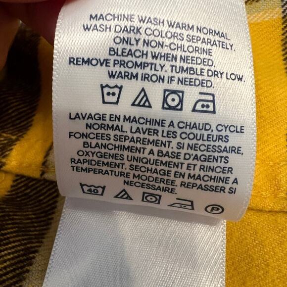 Lands’ End Men’s Yellow Plaid Flagship Flannel Shirt Size XXL NEW w/o Tags - Picture 5 of 10